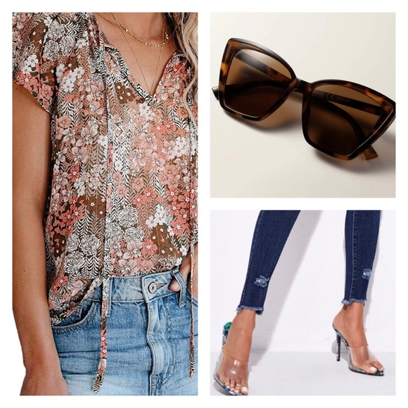 Jennie Floral Printed Boho Top - Picture 6 of 6